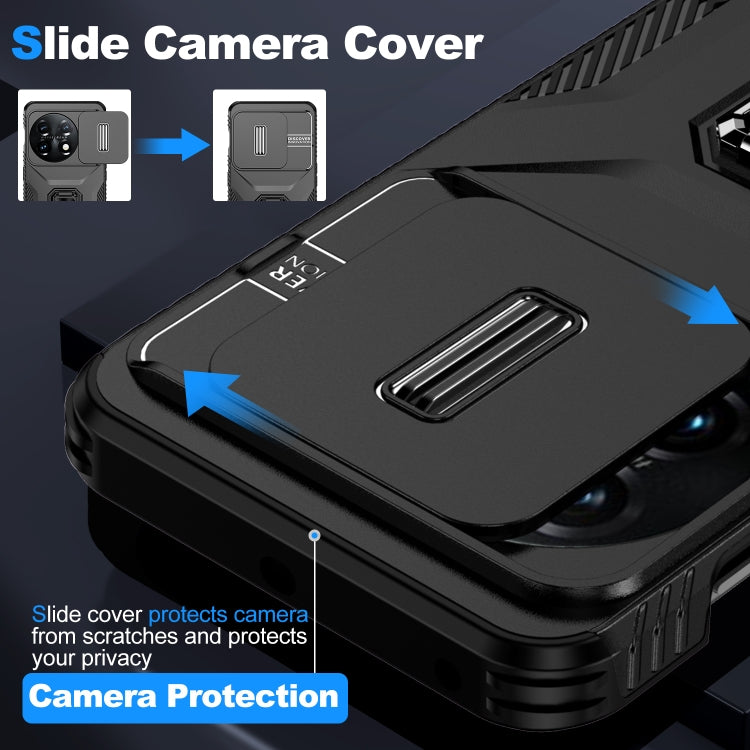 For OnePlus 11 5G Sliding Camshield Holder Phone Case(Black) by buy2fix