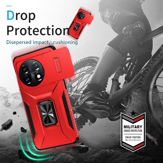 For OnePlus 11 5G Sliding Camshield Holder Phone Case(Red) by buy2fix