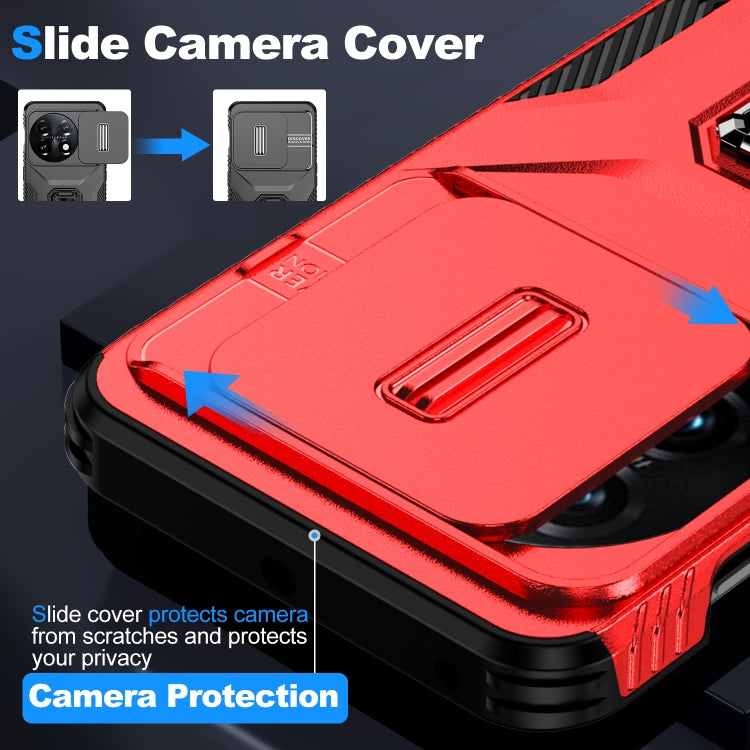 For OnePlus 11 5G Sliding Camshield Holder Phone Case(Red) by buy2fix
