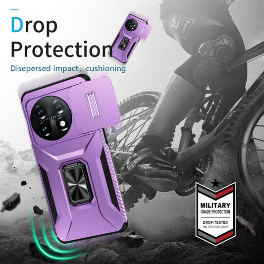 For OnePlus 11 5G Sliding Camshield Holder Phone Case(Purple) by buy2fix