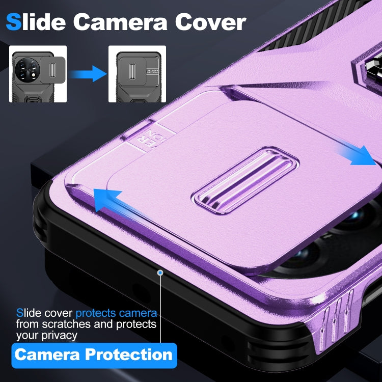 For OnePlus 11 5G Sliding Camshield Holder Phone Case(Purple) by buy2fix