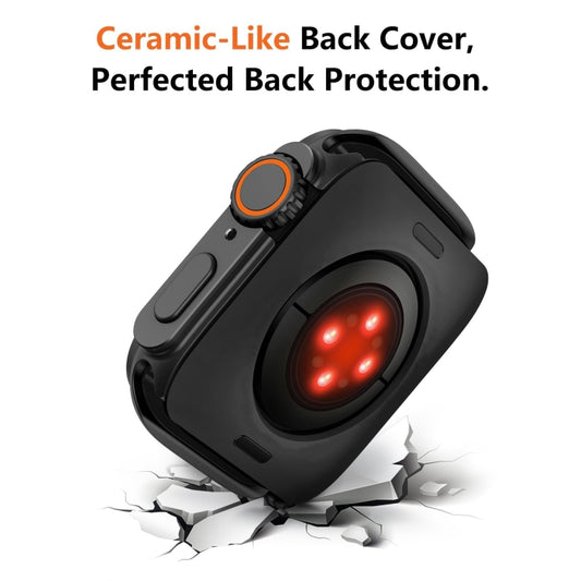 For Apple Watch Series 9 / 8 / 7 45mm Change to Ultra 49mm Titanium Alloy Watch Case(Black) by buy2fix