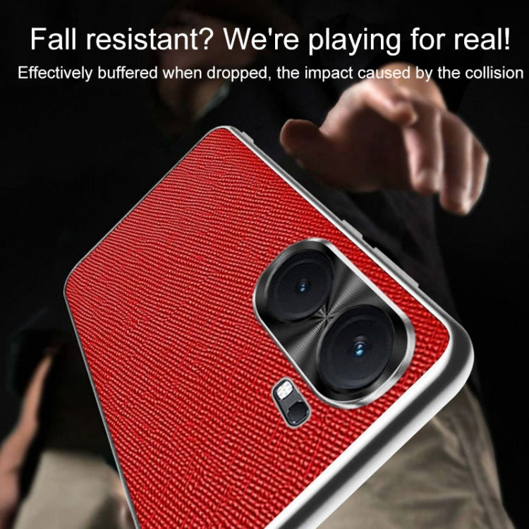 For vivo iQOO Neo9 Silver Edge Cross Texture PU Leather Phone Case(Red) by buy2fix