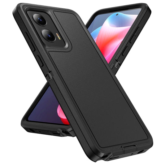 For Motorola Moto G Play 5G 2024 Life Waterproof Rugged PC + Silicone Phone Case(Black) by buy2fix