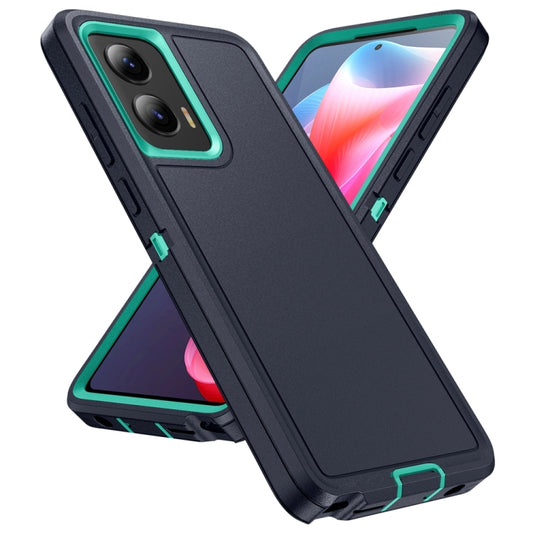For Motorola Moto G Play 5G 2024 Life Waterproof Rugged PC + Silicone Phone Case(Dark Blue + Light Blue) by buy2fix