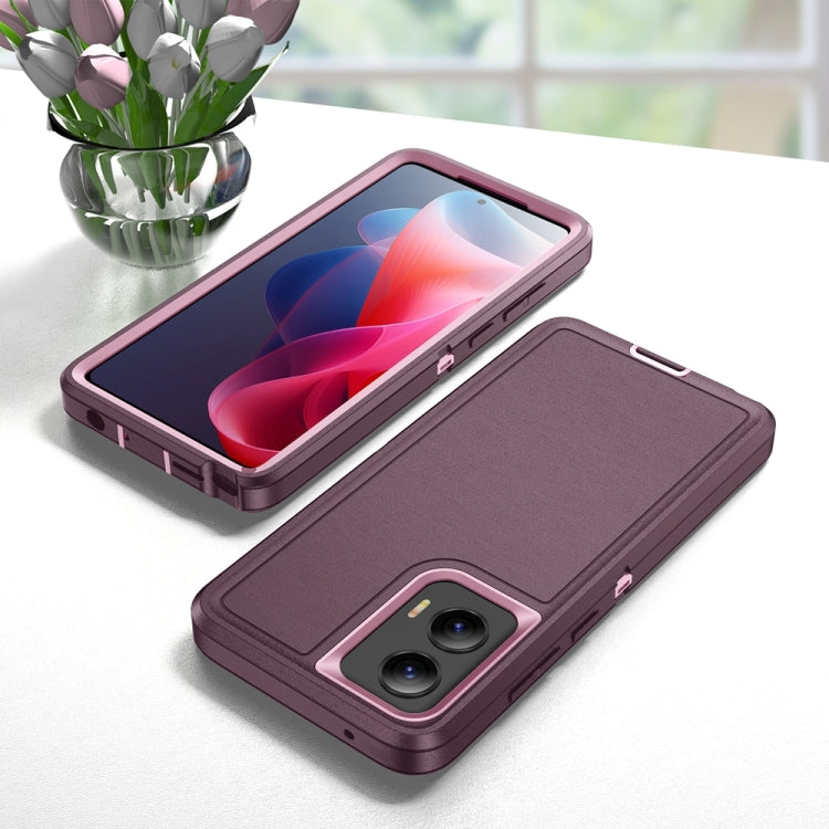 For Motorola Moto G Play 5G 2024 Life Waterproof Rugged PC + Silicone Phone Case(Purple + Pink) by buy2fix