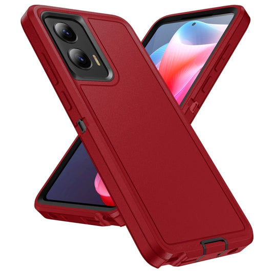 For Motorola Moto G Stylus 5G 2024 Life Waterproof Rugged PC + Silicone Phone Case(Red + Black) by buy2fix