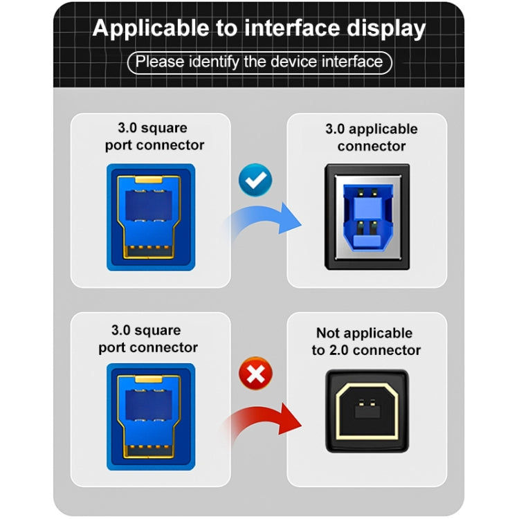 Printer / Hard Disk USB 3.0 A Male to B Male Connector Cable, Length:1m(Blue) by buy2fix