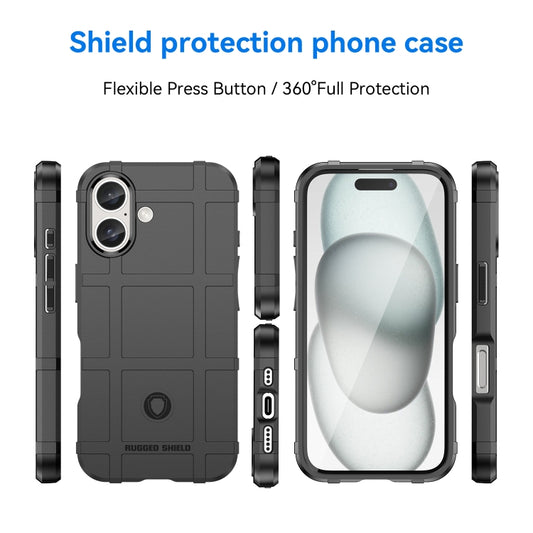 For iPhone 16 Full Coverage Shockproof TPU Phone Case(Black) by buy2fix