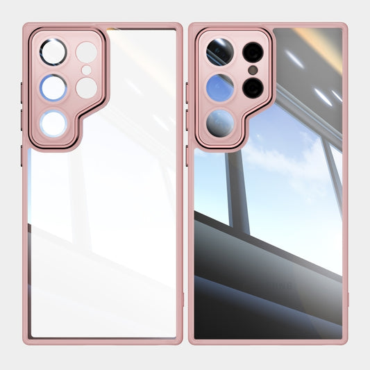 For Samsung Galaxy S25 Ultra 5G Acrylic Hybrid TPU Armor Shockproof Phone Case(Pink) by buy2fix