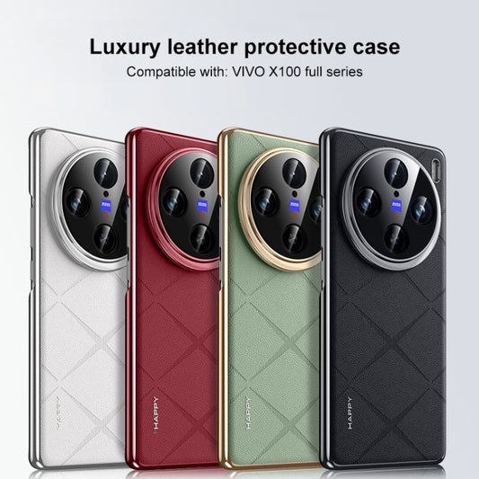 For vivo X100 Pro / X100s Pro Plain Leather PC Phone Case(Black) by buy2fix