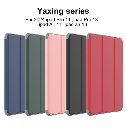 For iPad Air 11 2025 / 2024 Mutural PC Hybrid TPU Leather Smart Tablet Case(Dark Blue) by Mutural