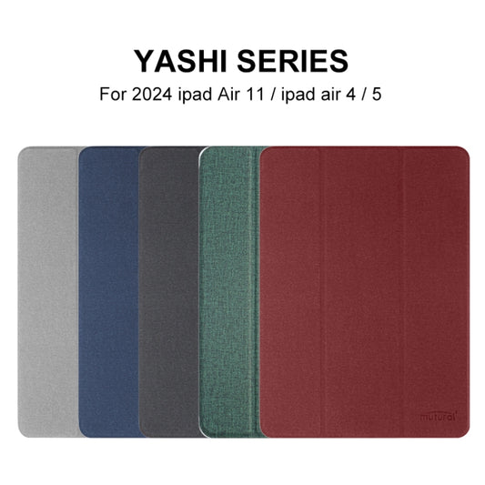 For iPad Air 13 2025 / 2024 Mutural YASHI Series Tablet Leather Smart Case(Green) by Mutural