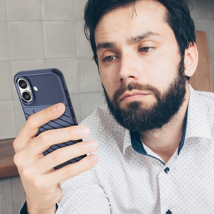 For iPhone 16 Thunderbolt Shockproof Soft TPU Phone Case(Blue) by buy2fix