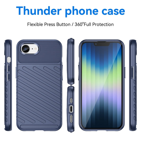 For iPhone 16e Thunderbolt Shockproof Soft TPU Phone Case(Blue) by buy2fix