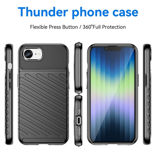For iPhone 16e Thunderbolt Shockproof Soft TPU Phone Case(Black) by buy2fix