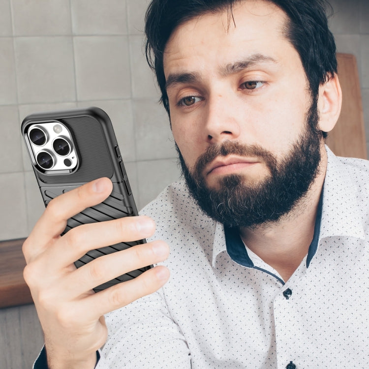 For iPhone 16 Pro Thunderbolt Shockproof Soft TPU Phone Case(Black) by buy2fix