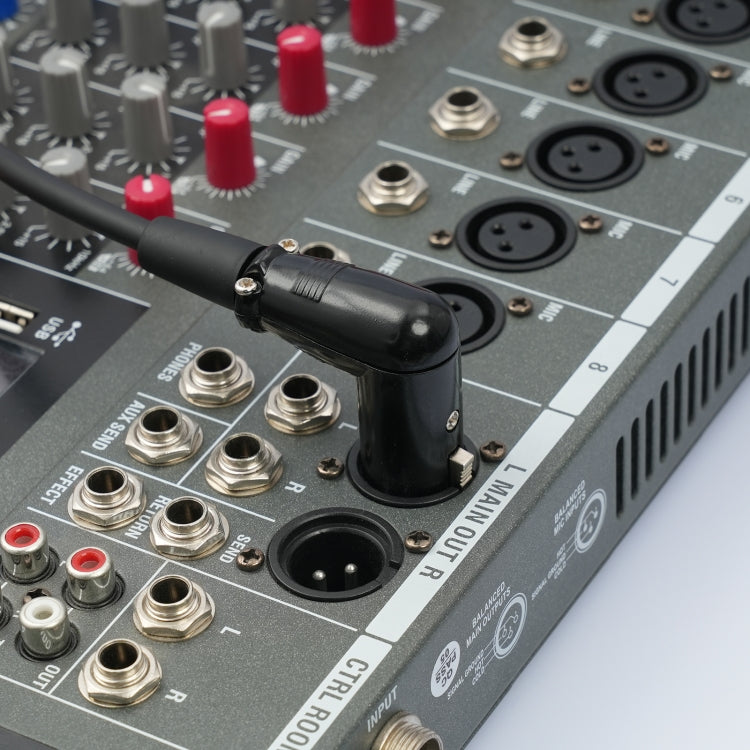 XK041L XLR 3pin Straight Male to Elbow Female Audio Cable, Length:10m(Black) by buy2fix