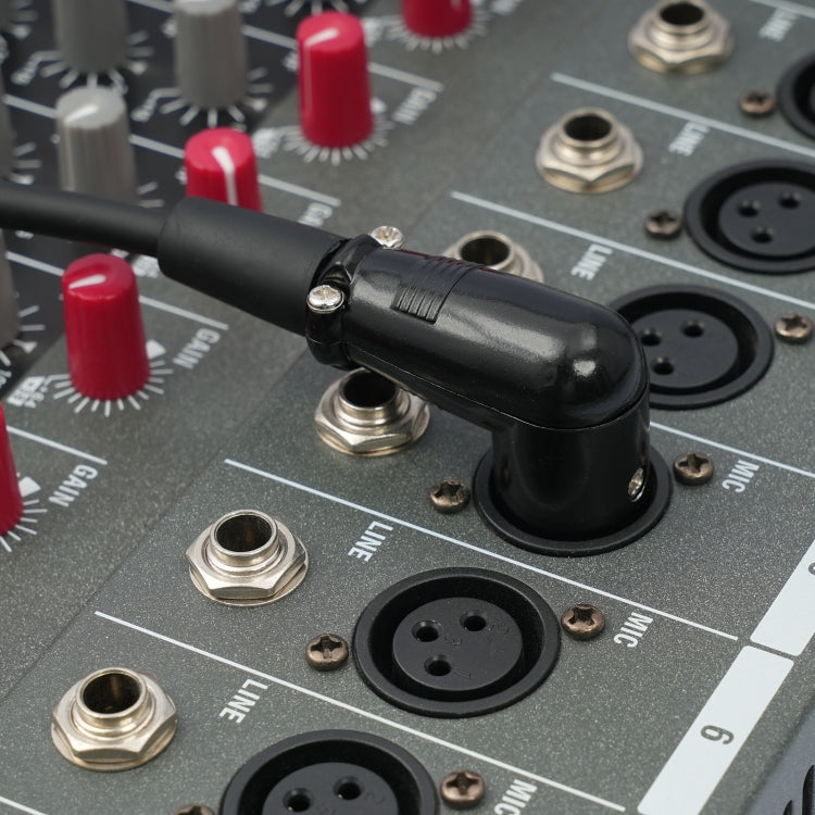 XK042L XLR 3pin Straight Female to Elbow Male Audio Cable, Length:1m(Black) by buy2fix