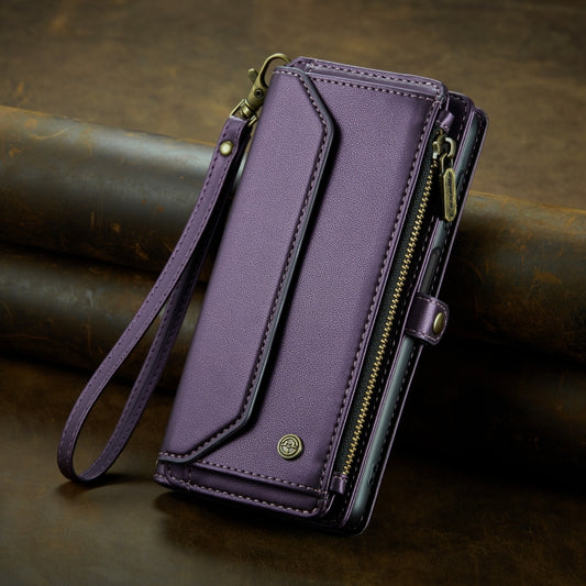 For Samsung Galaxy S23+ 5G CaseMe C36 Card Slots Zipper Wallet RFID Anti-theft Leather Phone Case(Purple) by CaseMe