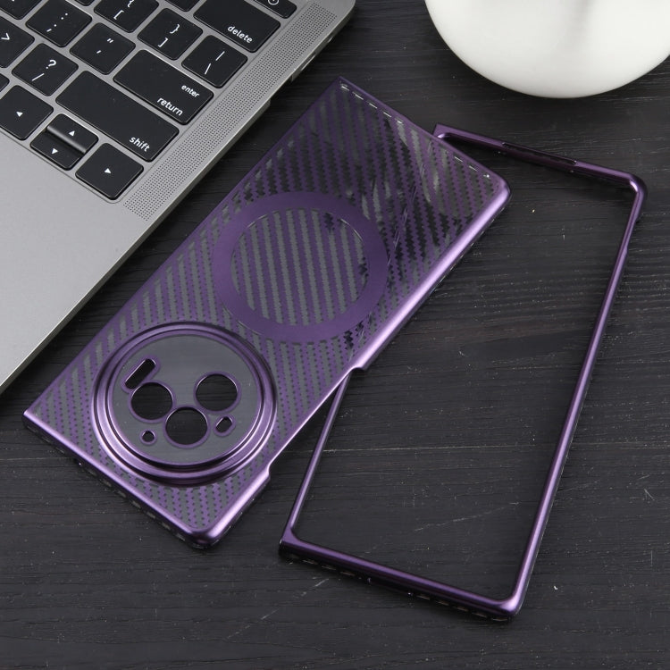 For vivo X Fold3 6D Plated Carbon Fiber Clear Magsafe PC Phone Case(Aurora Purple) by buy2fix