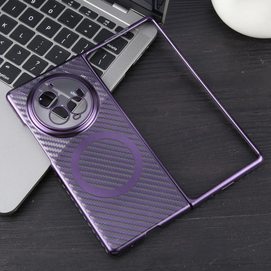For vivo X Fold3 Pro 6D Plated Carbon Fiber Clear Magsafe PC Phone Case(Aurora Purple) by buy2fix
