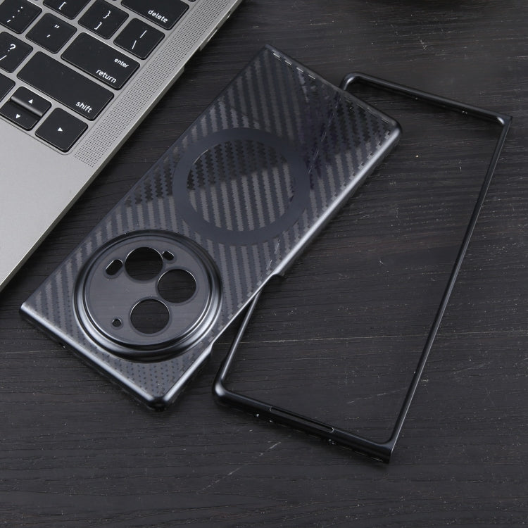 For vivo X Fold3 Pro 6D Plated Carbon Fiber Clear Magsafe PC Phone Case(Starry Black) by buy2fix
