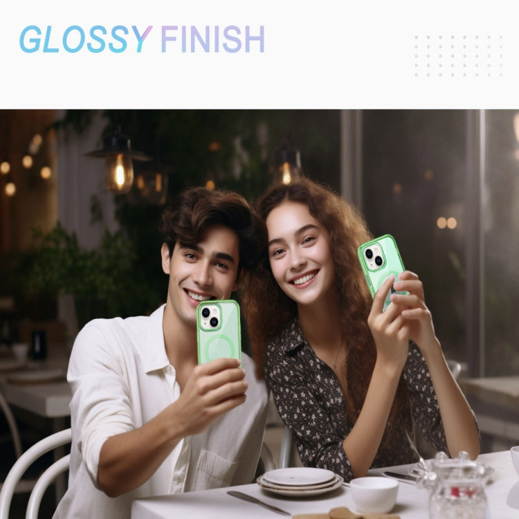 For iPhone 15 Colorful MagSafe Magnetic PC Hybrid TPU Phone Case(Green) by buy2fix