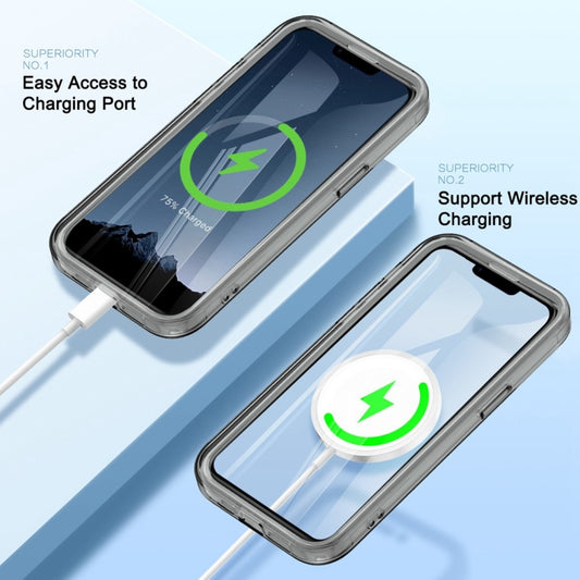 For iPhone 13 Pro Colorful MagSafe Magnetic PC Hybrid TPU Phone Case(Grey) by buy2fix