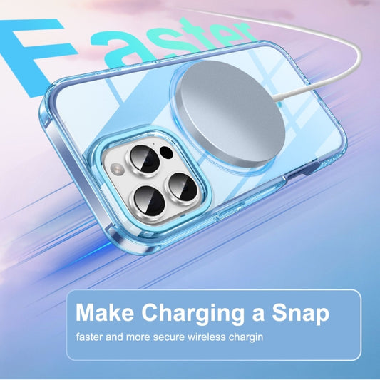 For iPhone 16 Pro Max Colorful MagSafe Magnetic PC Hybrid TPU Phone Case(Blue) by buy2fix