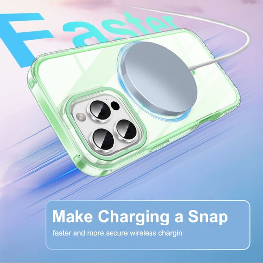 For iPhone 16 Pro Colorful MagSafe Magnetic PC Hybrid TPU Phone Case(Green) by buy2fix