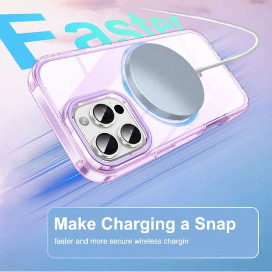For iPhone 16 Pro Colorful MagSafe Magnetic PC Hybrid TPU Phone Case(Light Purple) by buy2fix