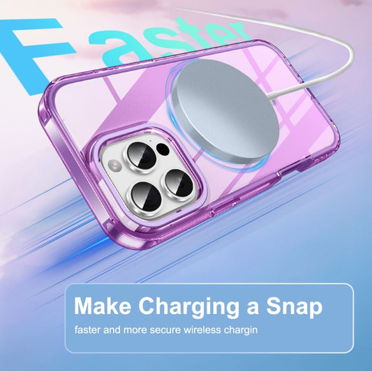 For iPhone 16 Pro Colorful MagSafe Magnetic PC Hybrid TPU Phone Case(Dark Purple) by buy2fix