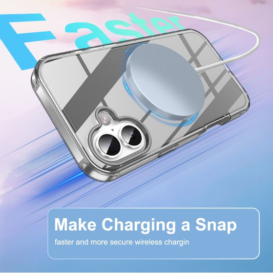For iPhone 16 Plus Colorful MagSafe Magnetic PC Hybrid TPU Phone Case(Grey) by buy2fix