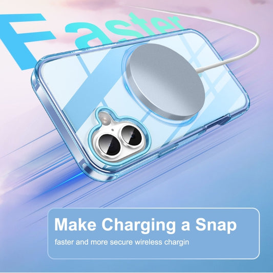 For iPhone 16 Plus Colorful MagSafe Magnetic PC Hybrid TPU Phone Case(Blue) by buy2fix