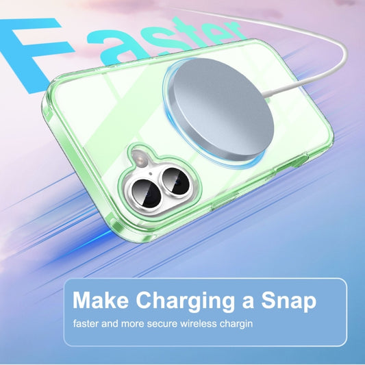 For iPhone 16 Plus Colorful MagSafe Magnetic PC Hybrid TPU Phone Case(Green) by buy2fix