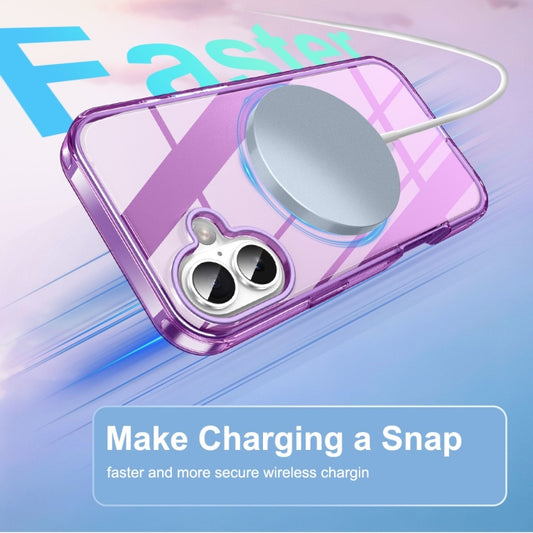 For iPhone 16 Plus Colorful MagSafe Magnetic PC Hybrid TPU Phone Case(Dark Purple) by buy2fix