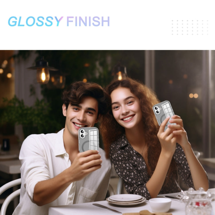 For iPhone 16 Colorful MagSafe Magnetic PC Hybrid TPU Phone Case(Grey) by buy2fix