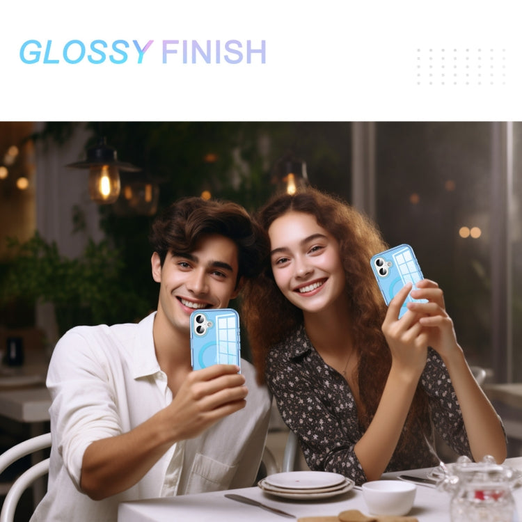 For iPhone 16 Colorful MagSafe Magnetic PC Hybrid TPU Phone Case(Blue) by buy2fix