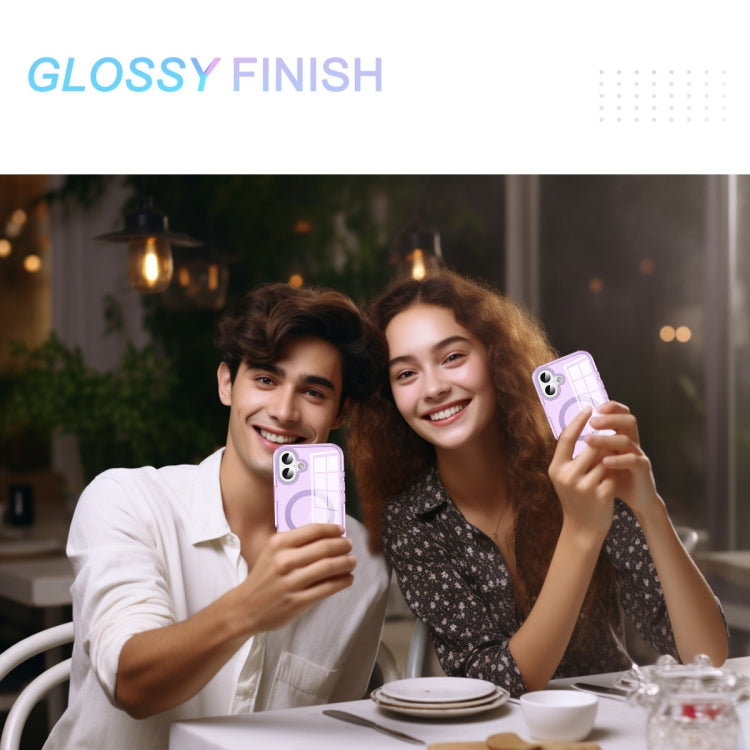 For iPhone 16 Colorful MagSafe Magnetic PC Hybrid TPU Phone Case(Light Purple) by buy2fix