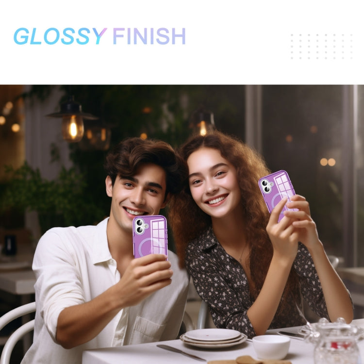 For iPhone 16 Colorful MagSafe Magnetic PC Hybrid TPU Phone Case(Dark Purple) by buy2fix