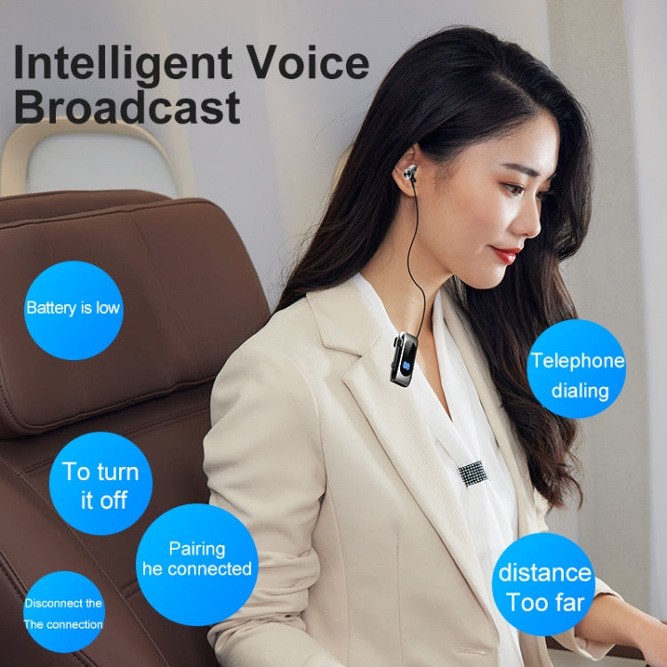 K55 Business Lavalier Wireless Bluetooth Earphone(Silver) by buy2fix