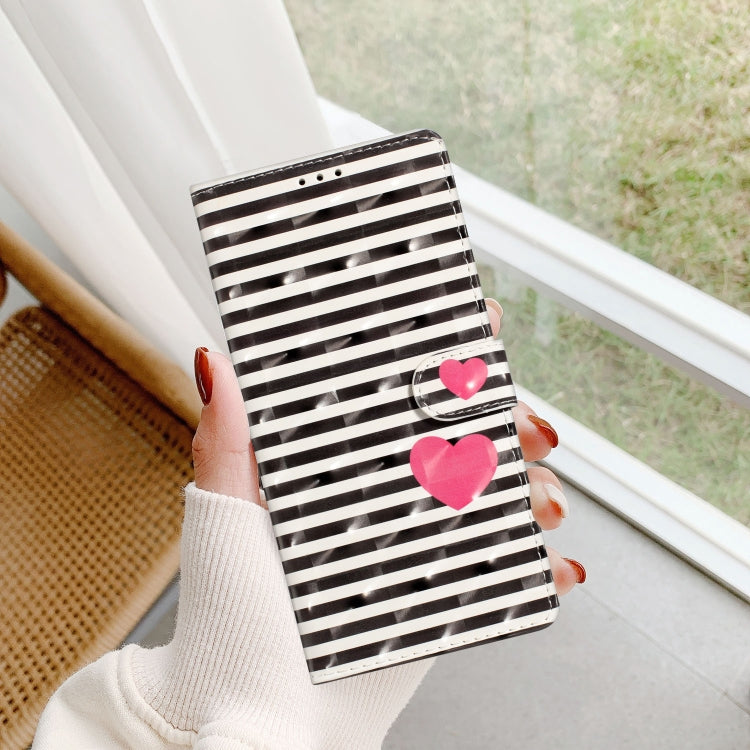 For Motorola Edge 2024 3D Pattern Leather Phone Case(Striped Heart) by buy2fix
