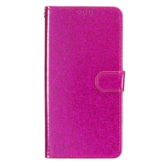 For iPhone 16 Glitter Powder Flip Leather Phone Case(Rose Red) by buy2fix