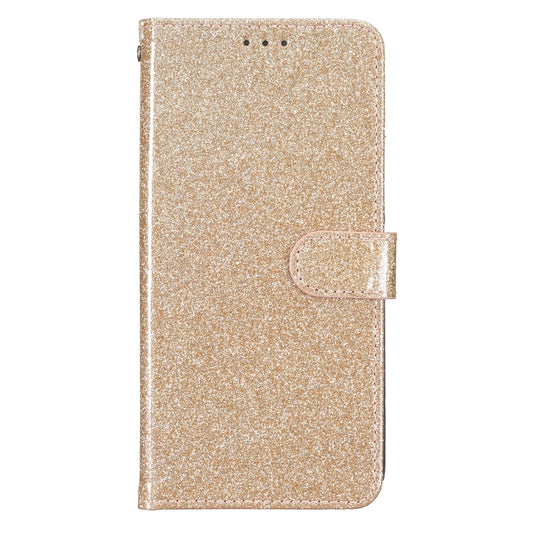 For iPhone 16 Glitter Powder Flip Leather Phone Case(Gold) by buy2fix