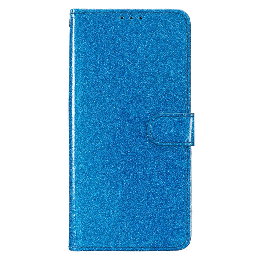 For iPhone 16 Plus Glitter Powder Flip Leather Phone Case(Blue) by buy2fix