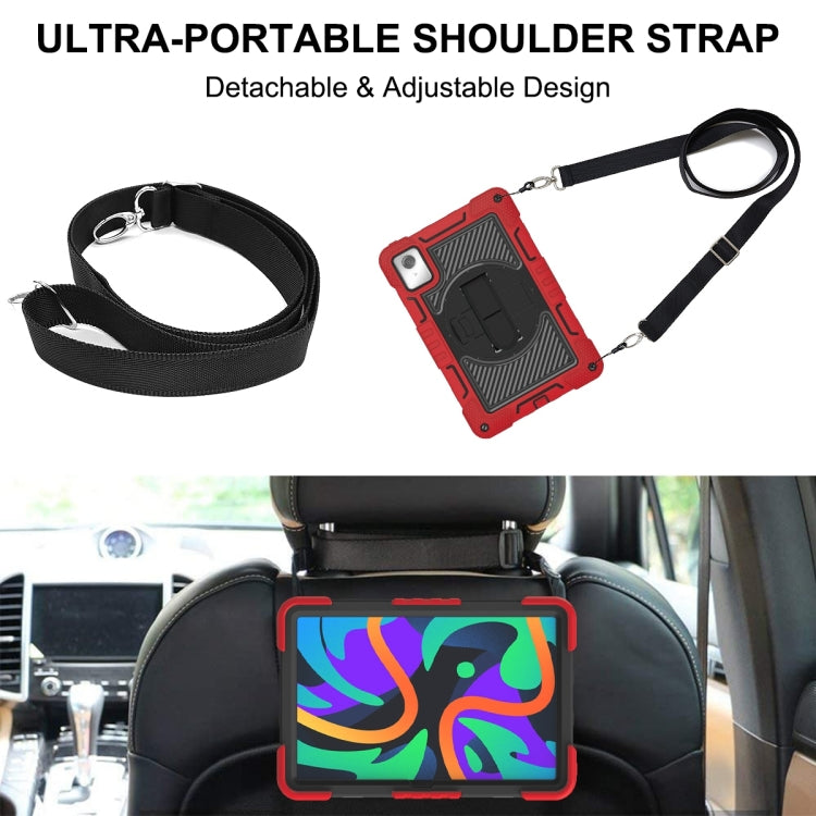 For Lenovo Tab M11 / Xiaoxin Pad 11 2024 360 Degree Rotation PC Contrast Silicone Tablet Case(Red + Black) by buy2fix