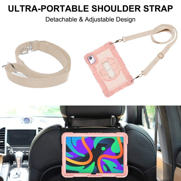 For Lenovo Tab M11 / Xiaoxin Pad 11 2024 360 Degree Rotation PC Contrast Silicone Tablet Case(Rose Gold) by buy2fix