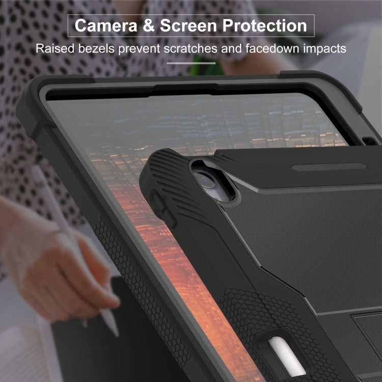 For iPad Air 13 2025 / 2024 Shockproof Silicone Hybrid PC Tablet Case with Holder(Black) by buy2fix