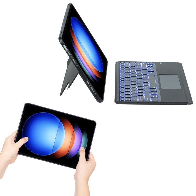For Xiaomi Pad 6S Pro 12.4 T0N10-AS Detachable Rotating Backlit Touch Bluetooth Keyboard Case(Black) by buy2fix